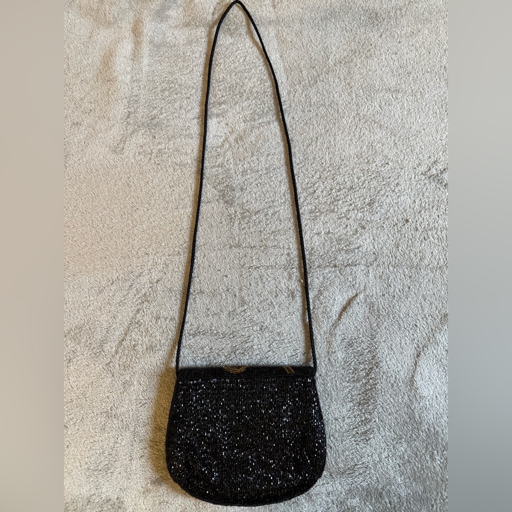Vintage Carla Marchi Black and Gold Embellished Crossbody Bag - Picture 3 of 3